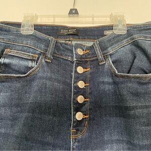 Judy Blue Women's Button-Fly Dark Blue Skinny Jeans